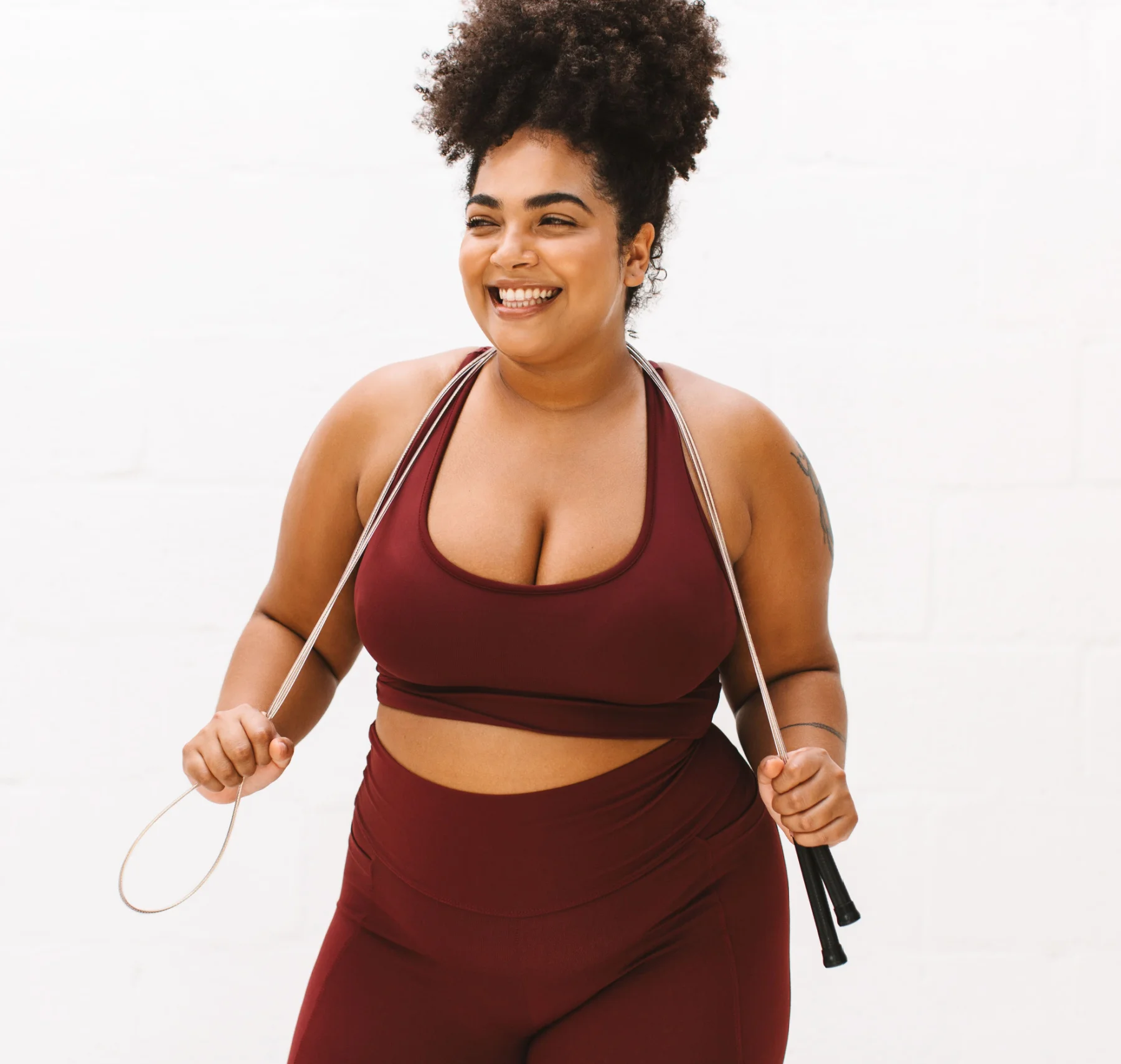 plus size healthy woman exercising for weight loss
